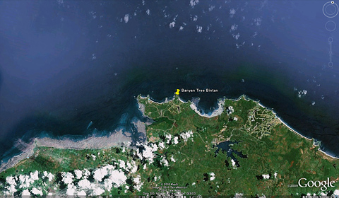 Google EarthでBanyan Tree Bintan