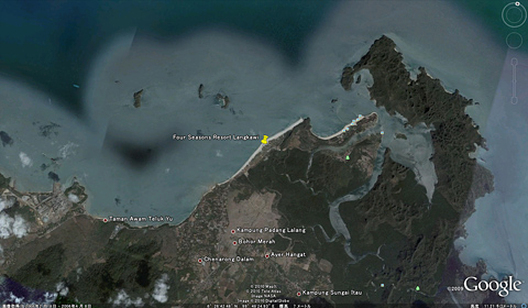 Google EarthでFour Seasons Resort Langkawi