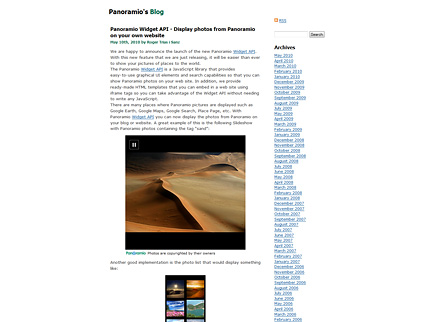 Panoramio Widget API - Display photos from Panoramio on your own website