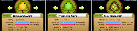 Golden Aurum Anura, Green Folium Anura, Cocos Folium Arbor