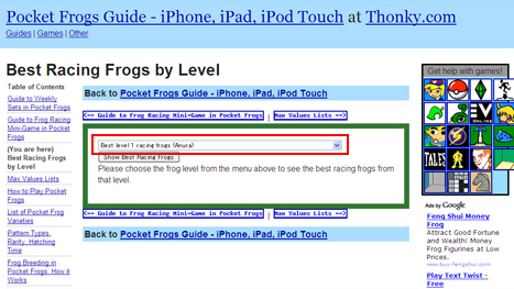 Best Racing Frogs by Level - Pocket Frogs Guide