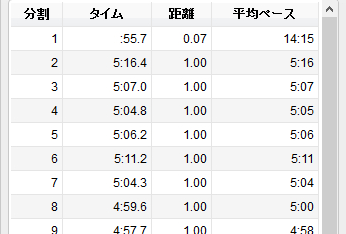 サブ3.5を達成するにはキビシイ数値が並ぶ