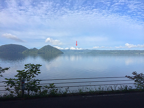 湖の北側から(洞爺湖マラソンの18kmあたり?)