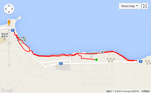 夕飯前に6.4km、乃の風リゾートからスタート地点までは1.2kmほどありました
