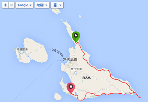 宮古島ワイドーマラソン50kmのコース