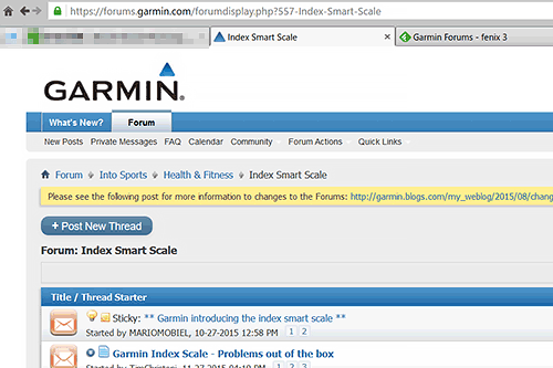 Index Smart ScaleのForum