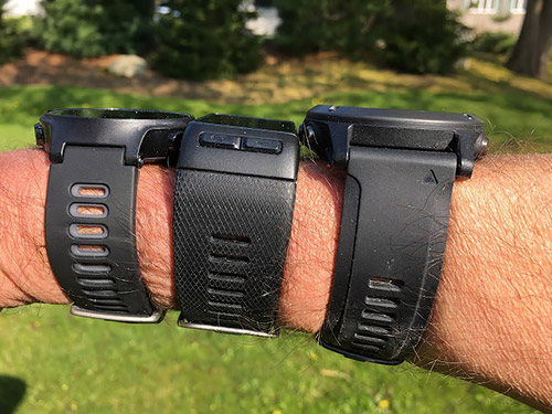 LEFT to RIGHT: Forerunner 735XT, Vivoactive HR, Fenix 3 HRRoad Trail Run: Comparison Review-2016 Garmin GPS Watches with Wrist Heart Rate:Forerunner 735XT, Vivoactive HR, Fenix 3 HR 