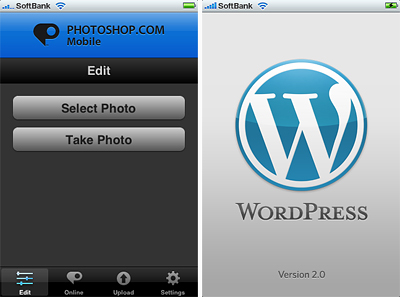 iPhoneアプリ:PHOTOSHOP.COM MobileとWordPress2