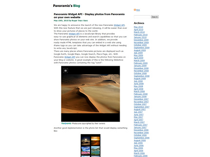 Panoramio Widget API が公開されました