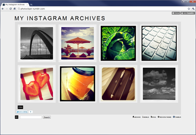 tumblr.でInstagramの写真一覧に向いていそうなTheme