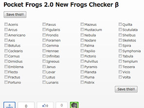 Pocket Frogs 2.0 New Frogs Checker β