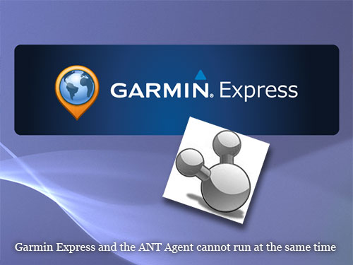 Garmin ExpressとANT Agentは同時に使うことはできない、、、とのこと