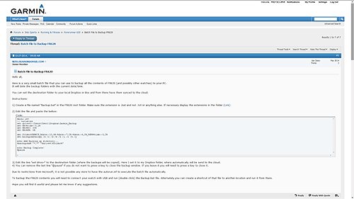 Batch File to Backup FR620 | Garmin Forum