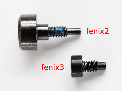 fenix2とfenix3のネジ比較