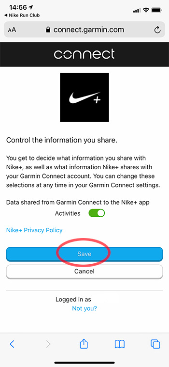 Garmin ConnectとNike+が自動シンク(同期)でき 