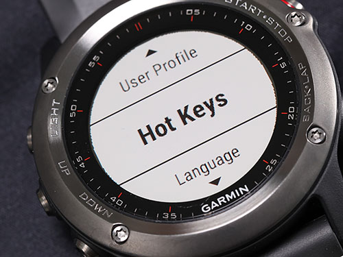 Garmin Fenix 3 浅いレビュー(14) Hot Keys