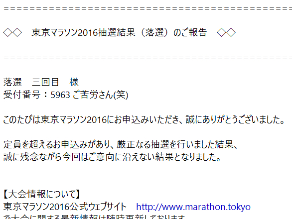東京マラソン2016は落選さ、Font Awesomeで「落胆」を表してみました
