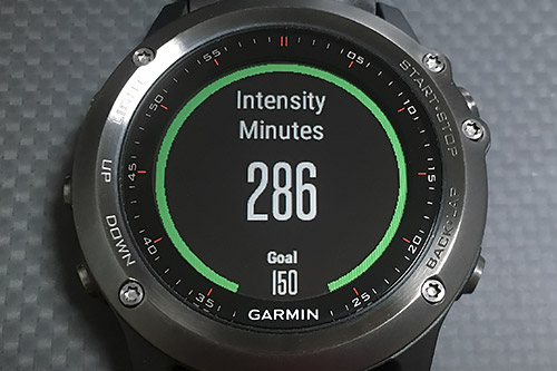 Garmin Fenix 3 浅いレビュー(40) Intensity Minutesのつづき