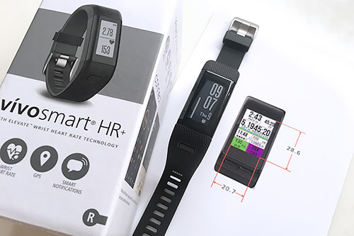 サイズ感、、、vivoactive HRはプリントだけど(^_^;)