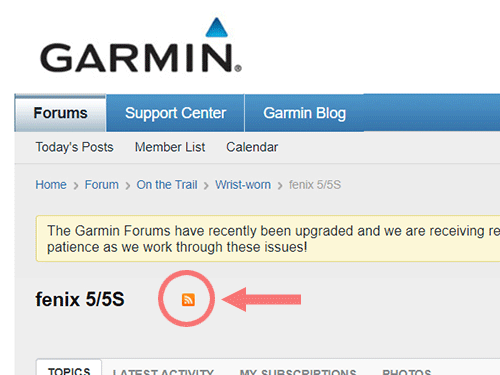 本国Garmin ForumのFEEDが取得できないなぁと訪ねてみたら、、、