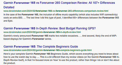 Garmin Forerunner 165 浅いレビュー(5) 今回は買ってから読んでいます、おなじみの「In-Depth Review」